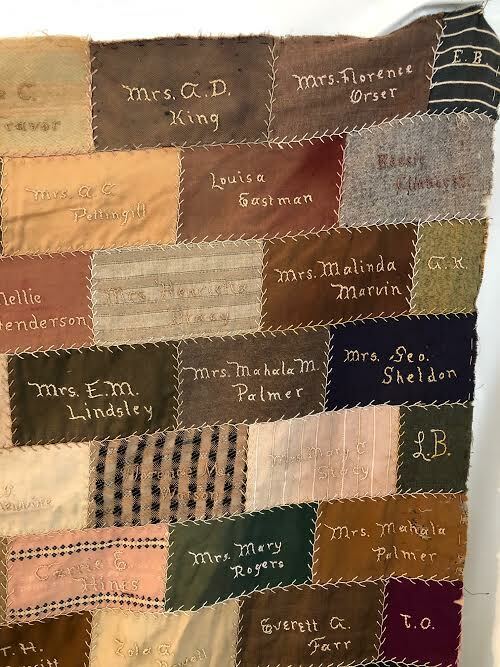 Vintage 1900s New England Embroidered Quilt Top