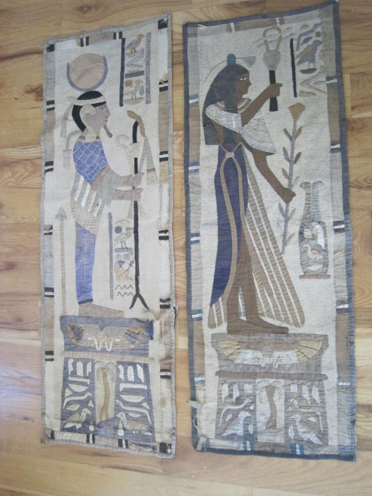 Antique Egyptian Applique Tapestry, Handmade 1800s
