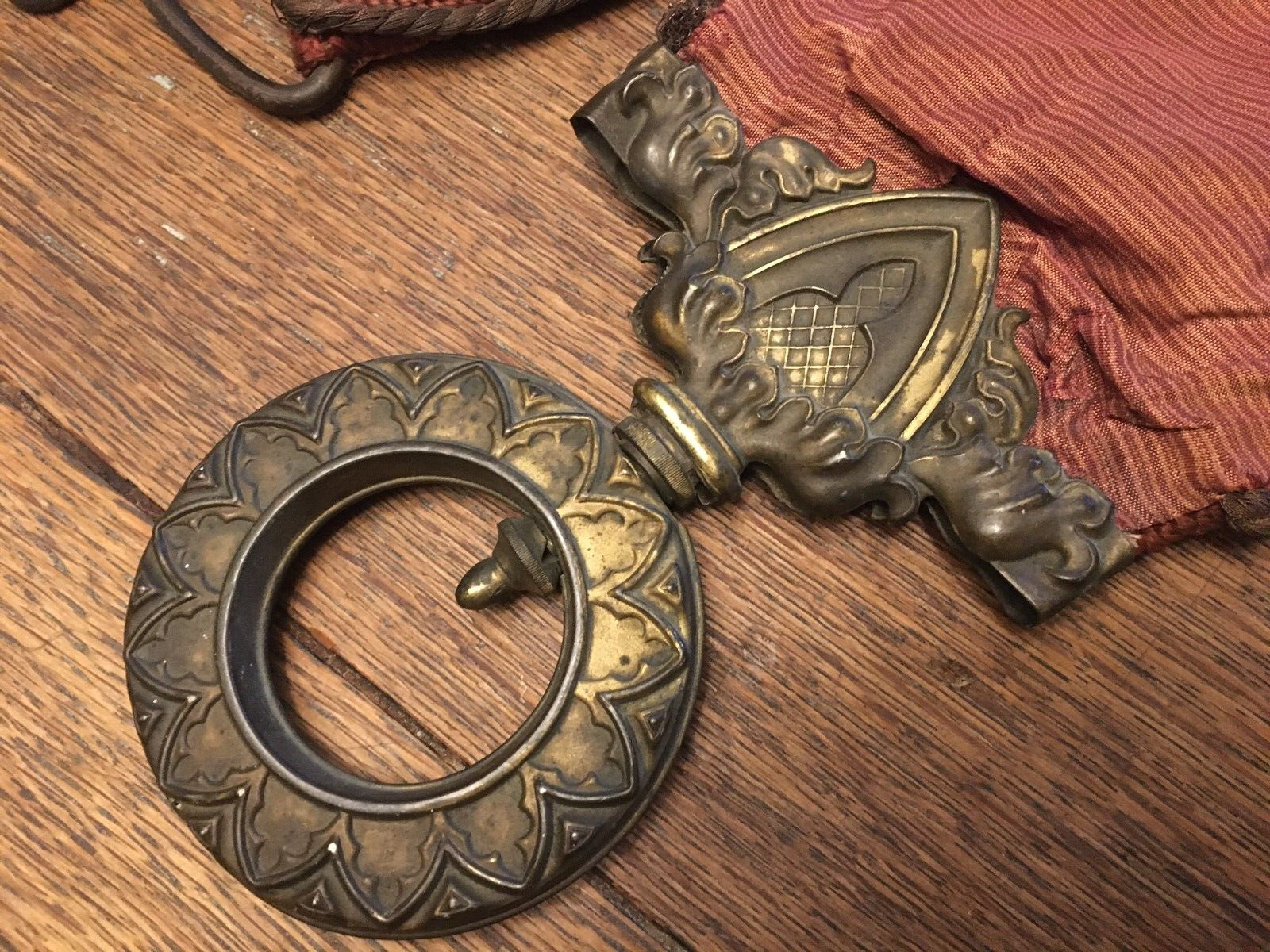 1800s Needlepoint Tapestry Bell Pull with Falcon
