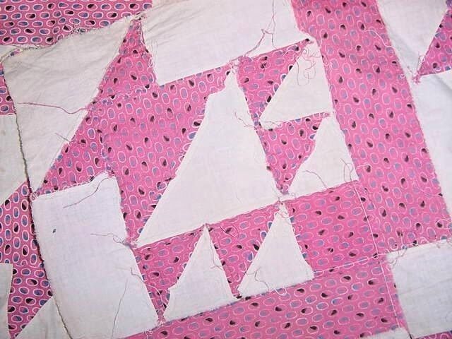 Antique Basket Quilt Top Table Cover 1900s
