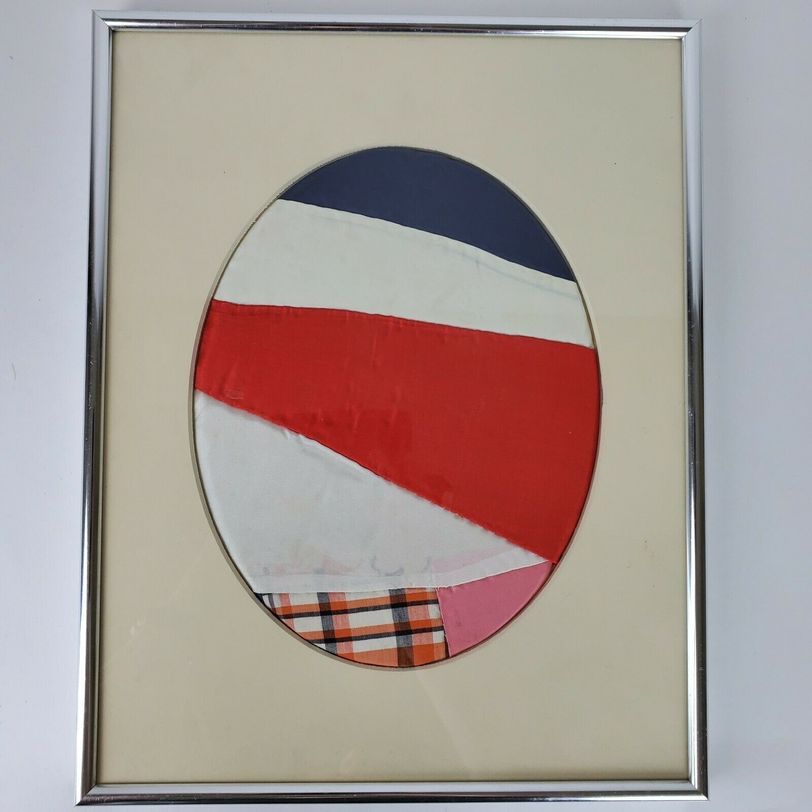 Early 1900s Framed Patriotic Folk Art Quilt