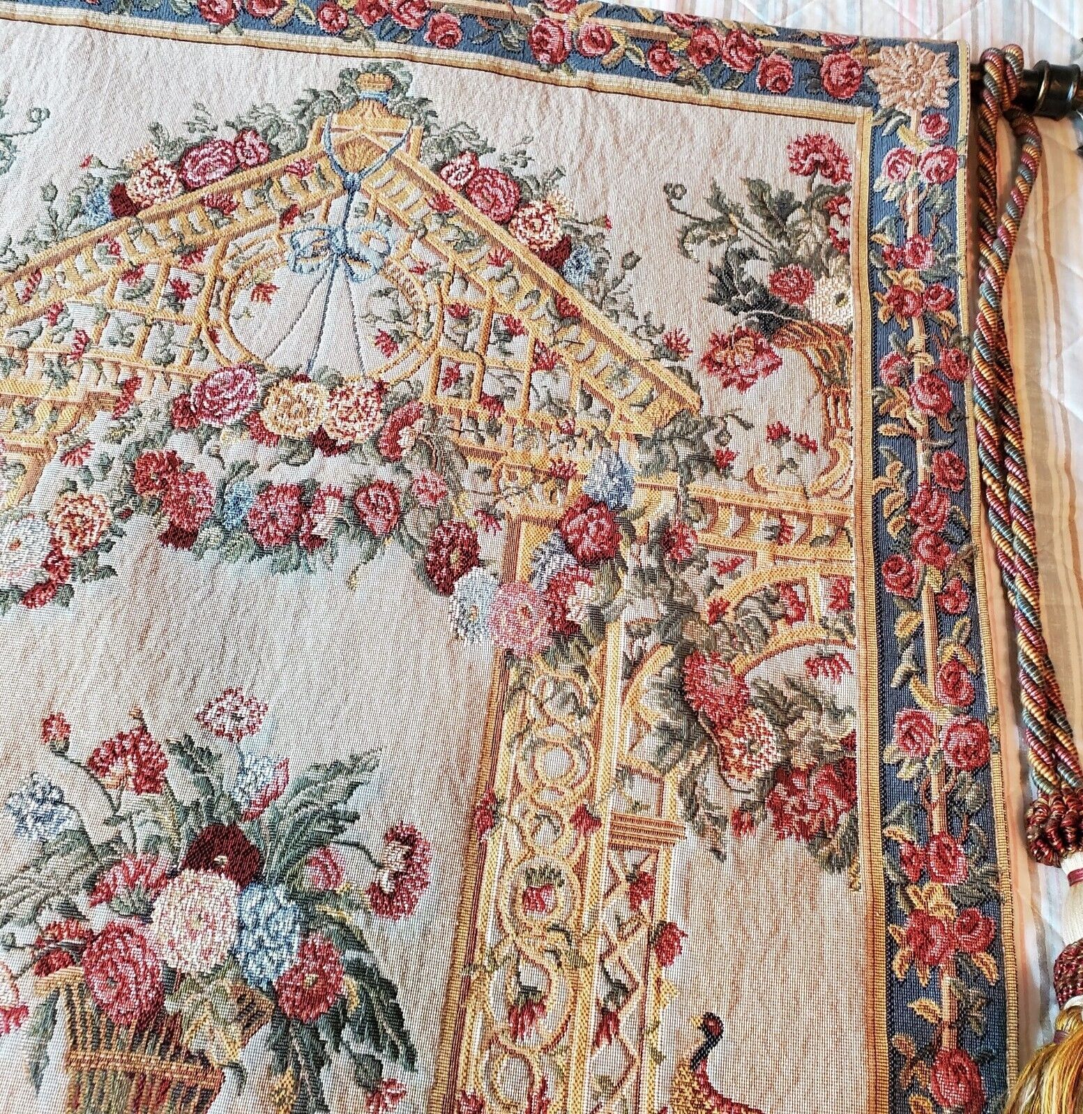 French Jacquard Tapestry Wall Hanging - La Roseraie
