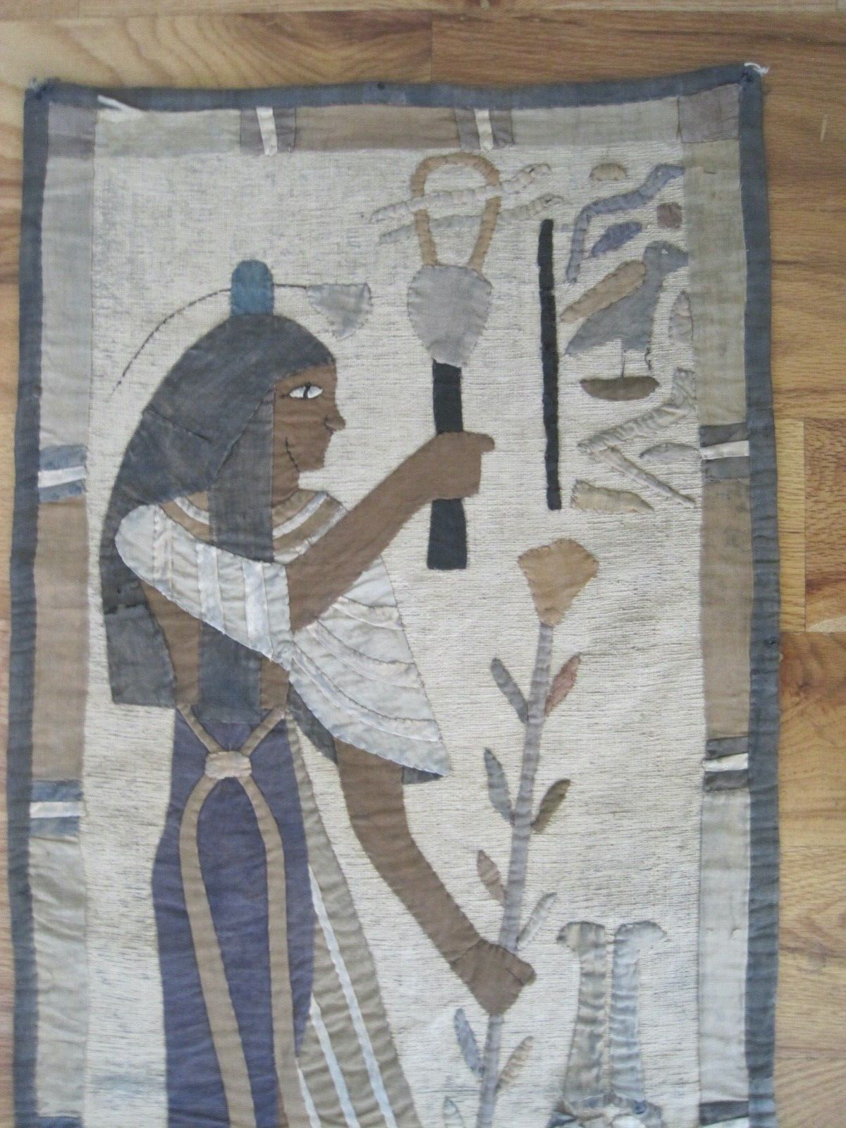 Antique Egyptian Applique Tapestry, Handmade 1800s