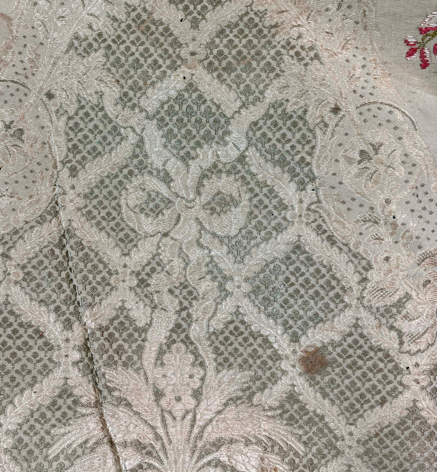 18th Century Brocade Embroidery Textile Cloth