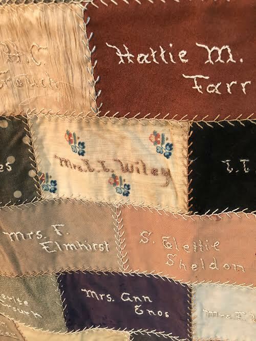 Vintage 1900s New England Embroidered Quilt Top