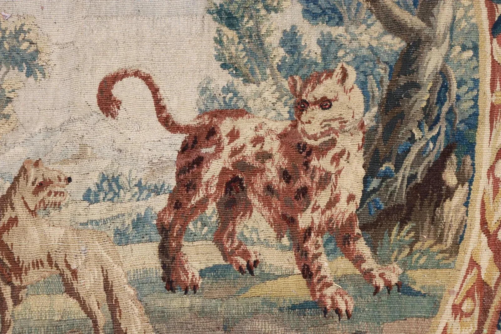 Aubusson Floral Tapestry, Fontaine's Fables, 1700s