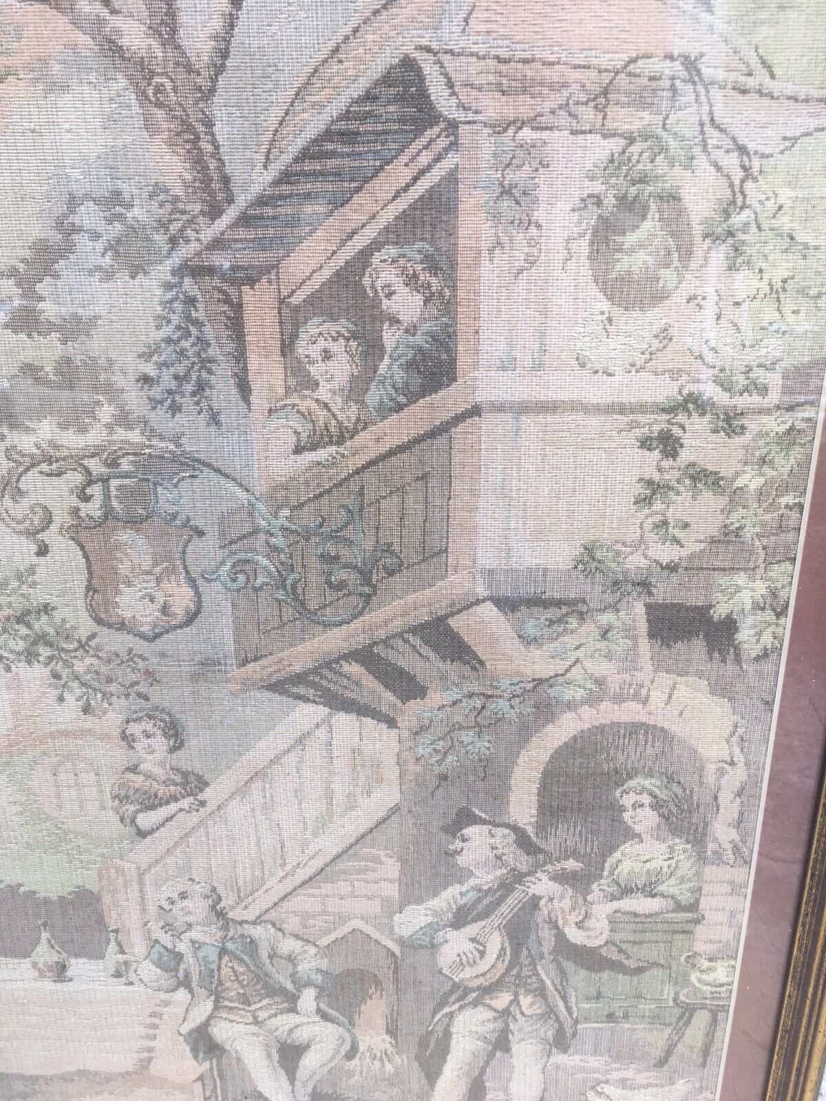 Antique 1800s French Framed Tapestry Artwork