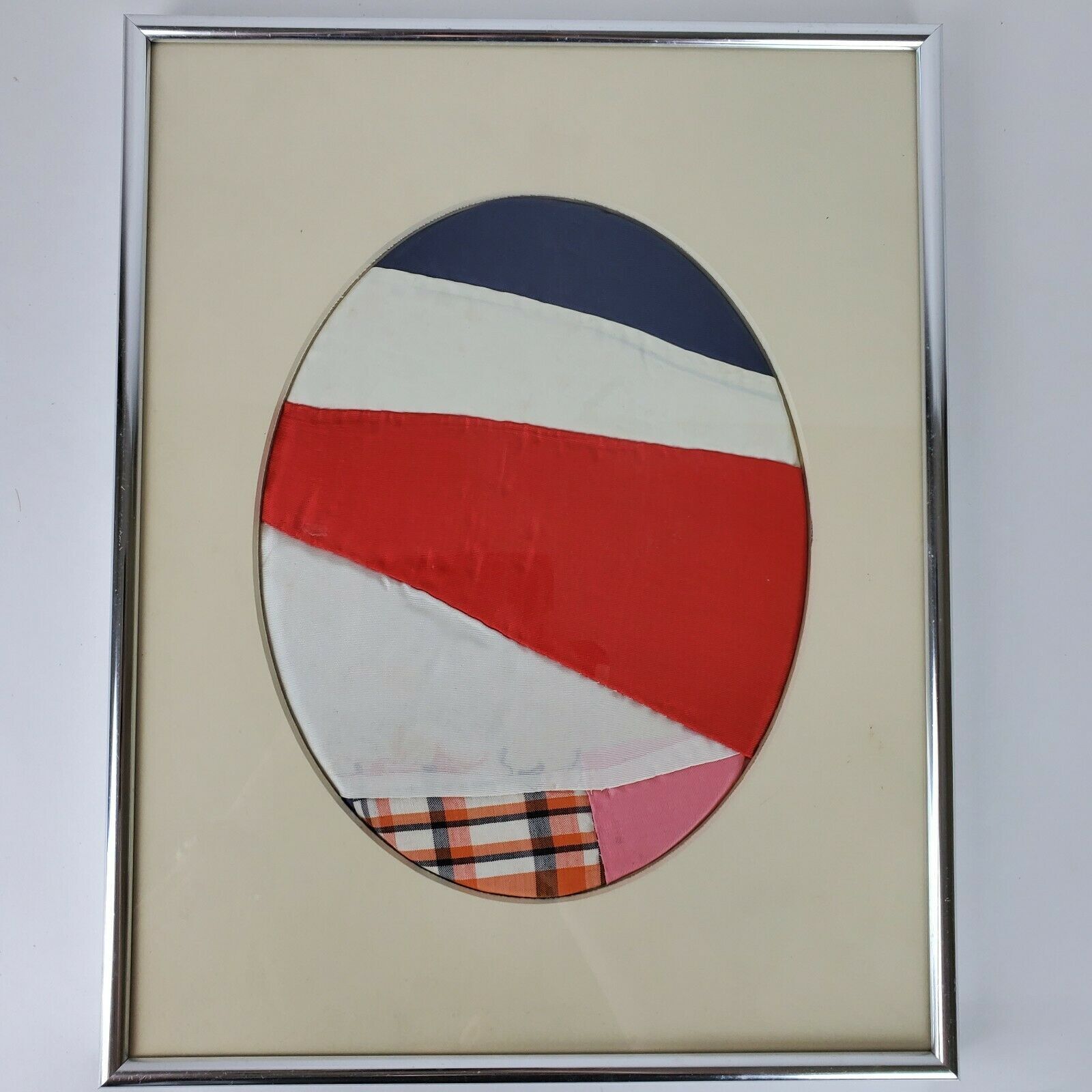 Early 1900s Framed Patriotic Folk Art Quilt
