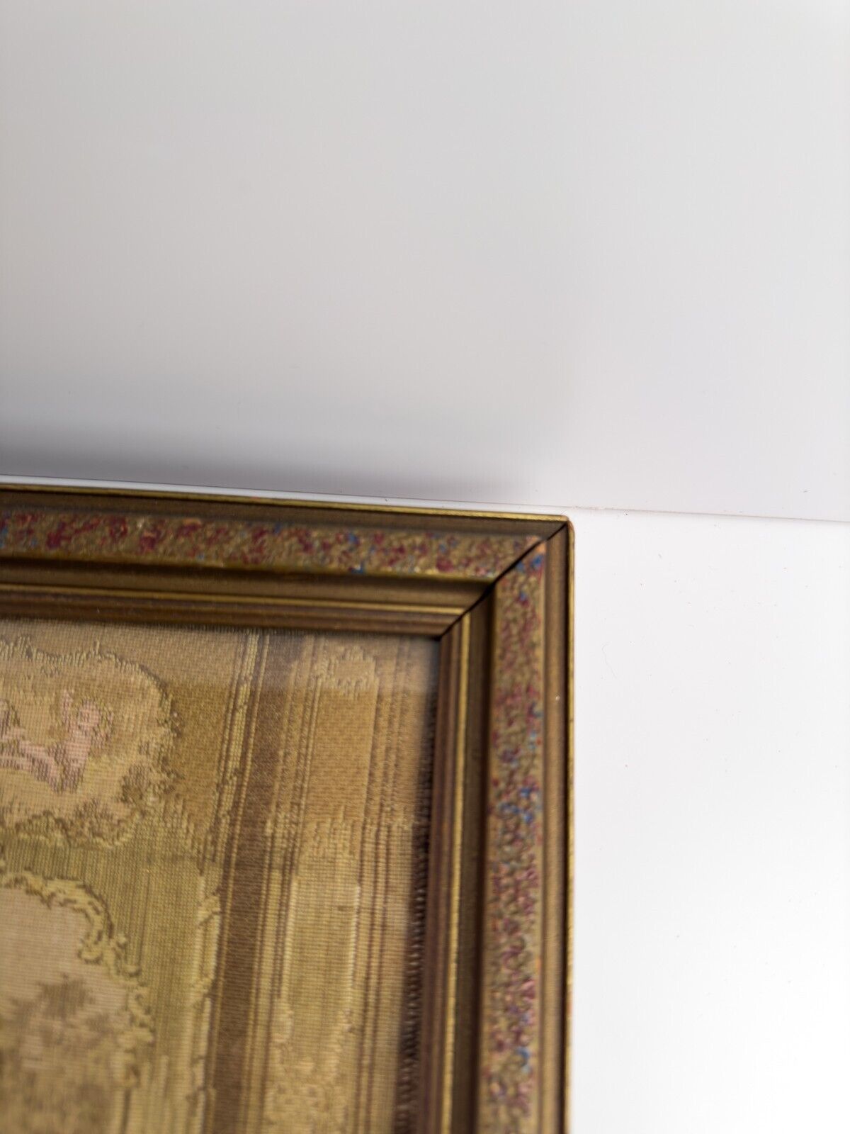 Elegant Antique Tapestry in Ornate Wood Frame