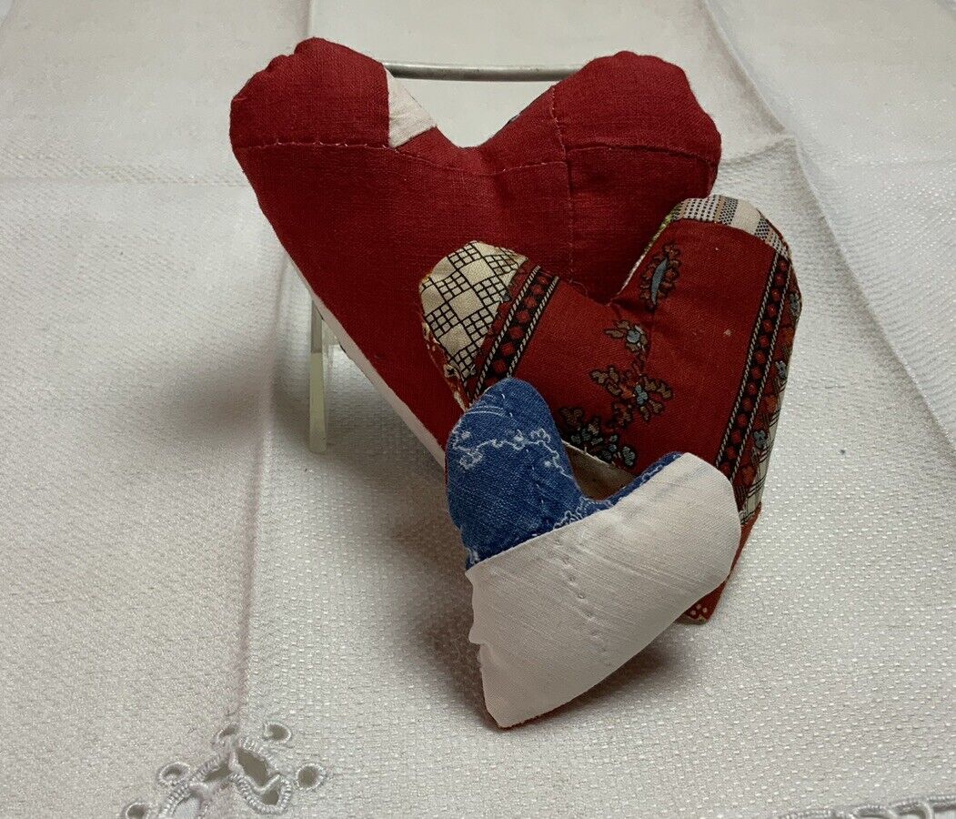 Vintage Patchwork Heart-Shaped Pillows Set