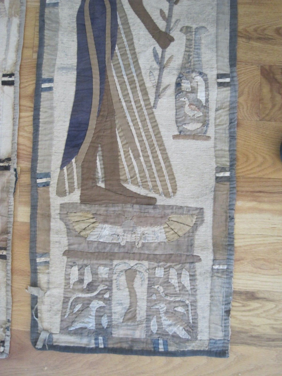 Antique Egyptian Applique Tapestry, Handmade 1800s