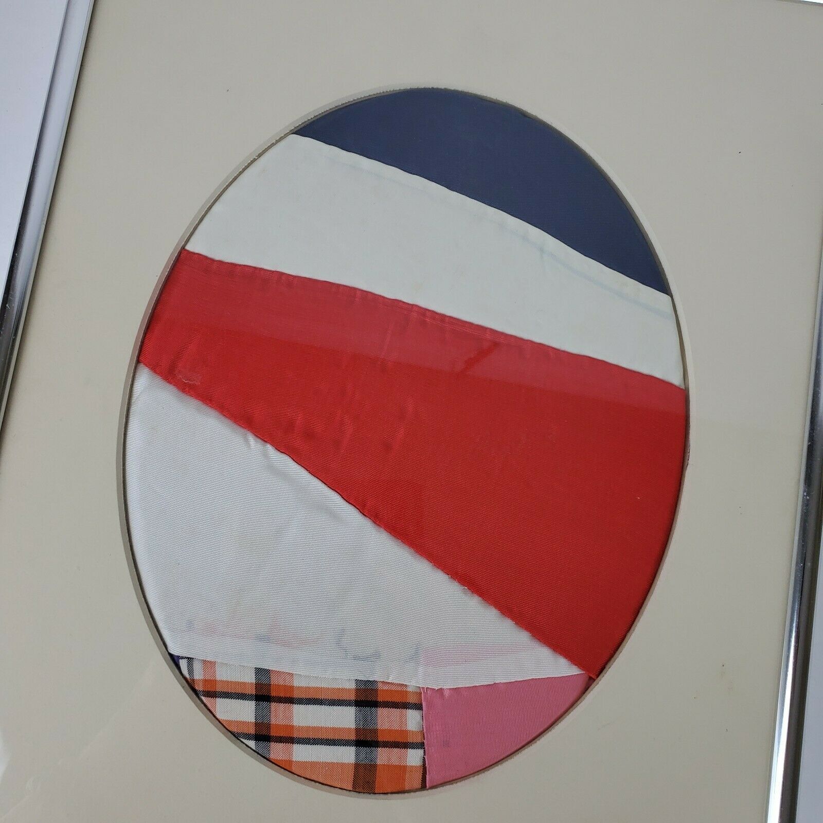 Early 1900s Framed Patriotic Folk Art Quilt