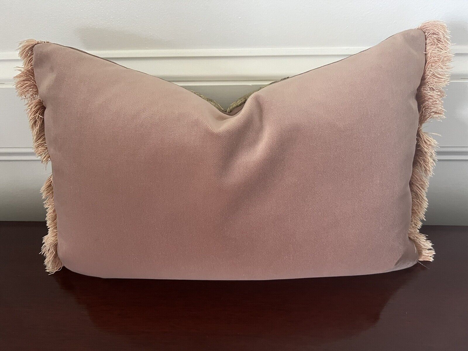 18th Century Antique Tapestry Pillow with Fringe