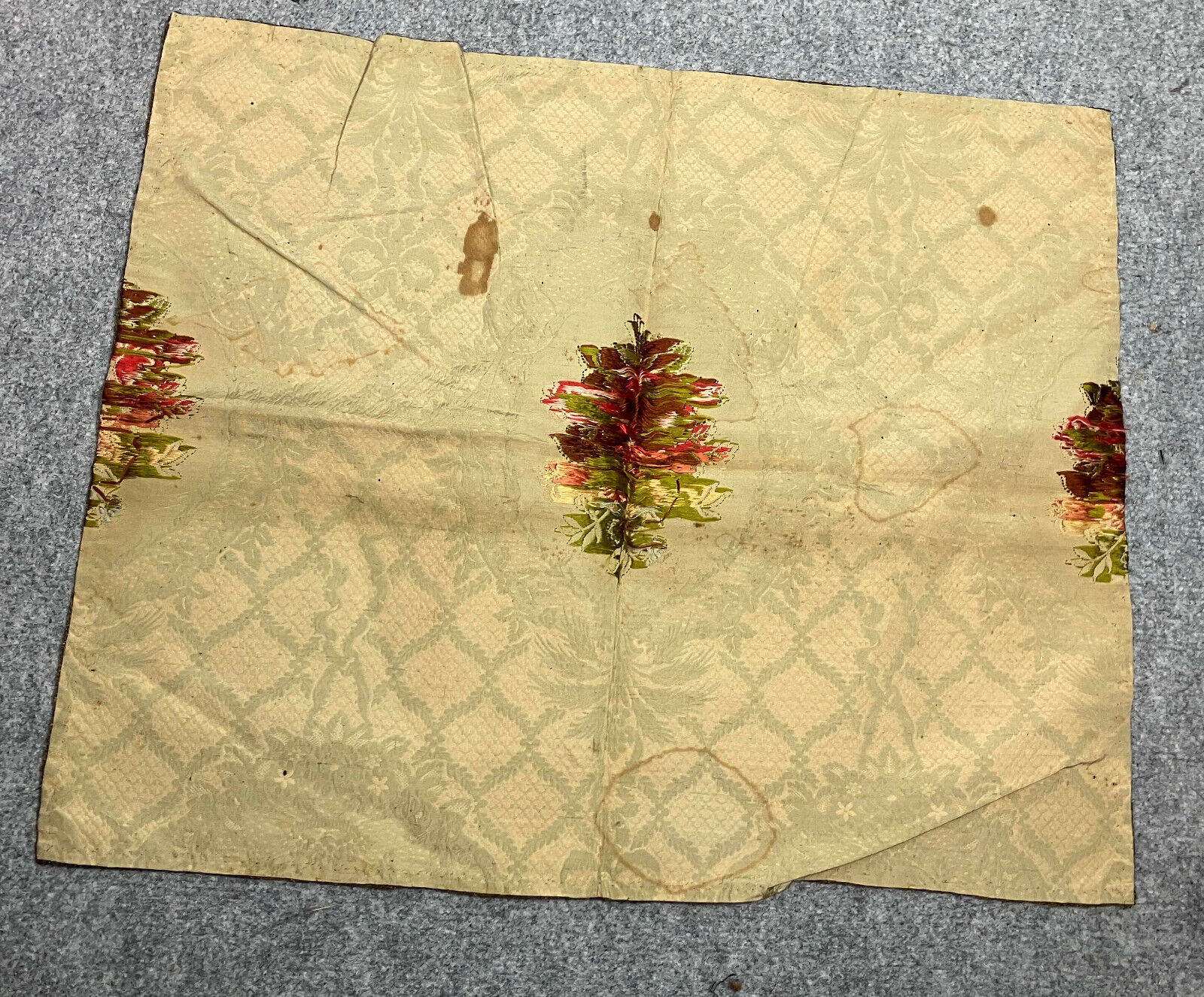 18th Century Brocade Embroidery Textile Cloth