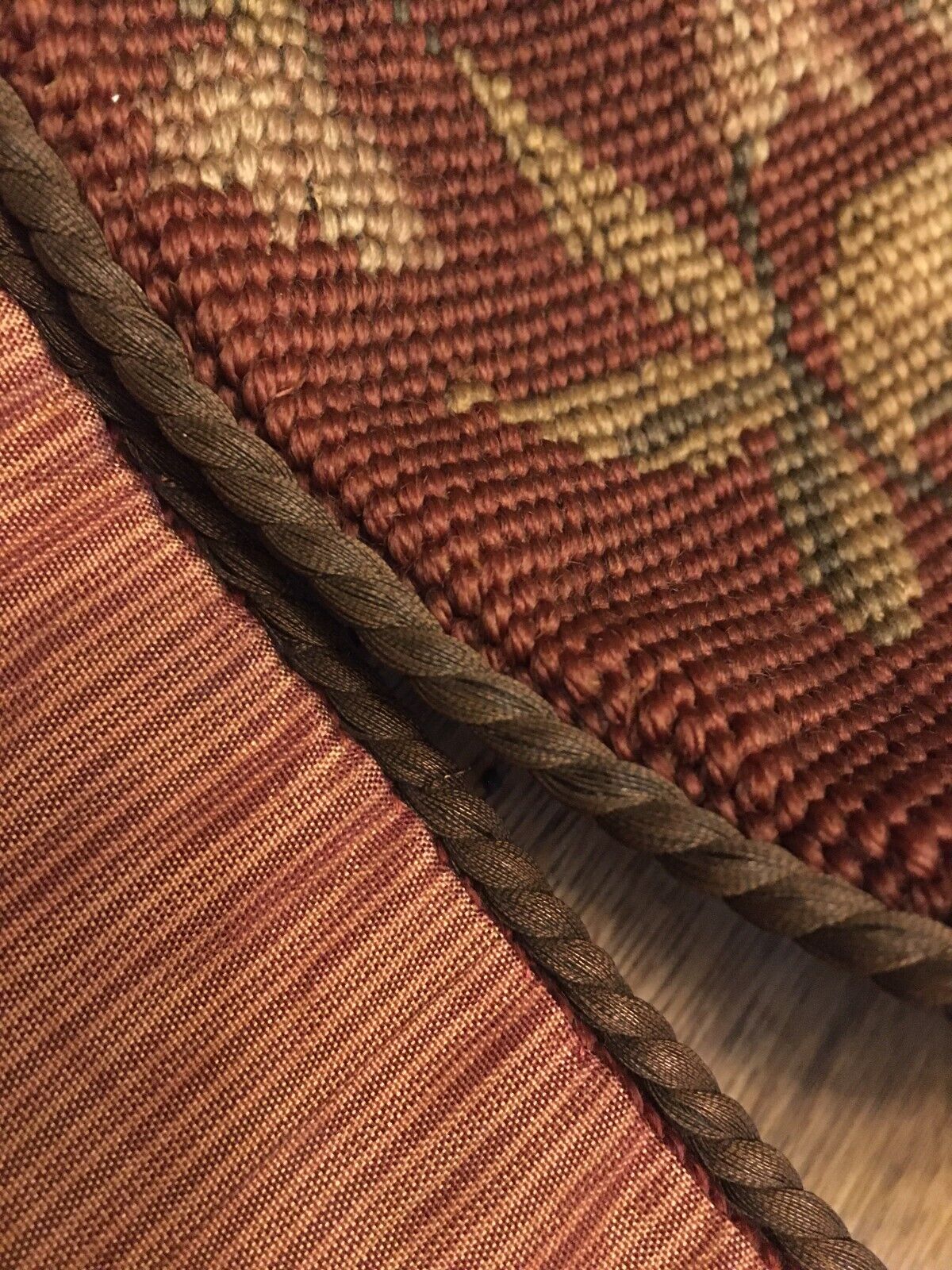 1800s Needlepoint Tapestry Bell Pull with Falcon