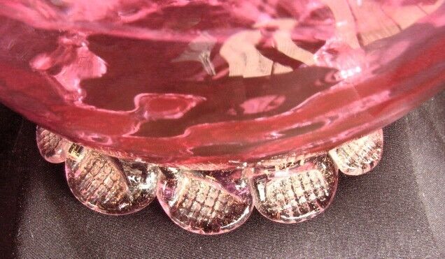 Cranberry Quilted Covered Dish with Gold Dust