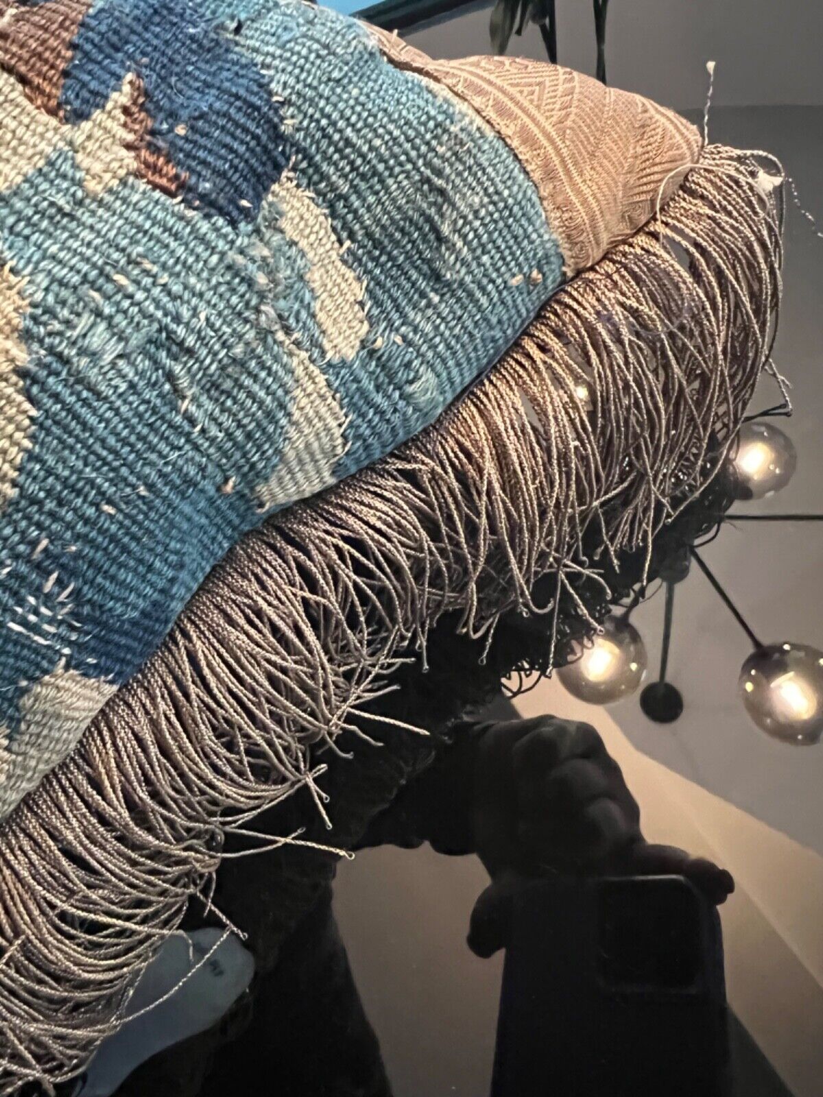 Flemish 18th Century Tapestry Pillow with Gold Trim