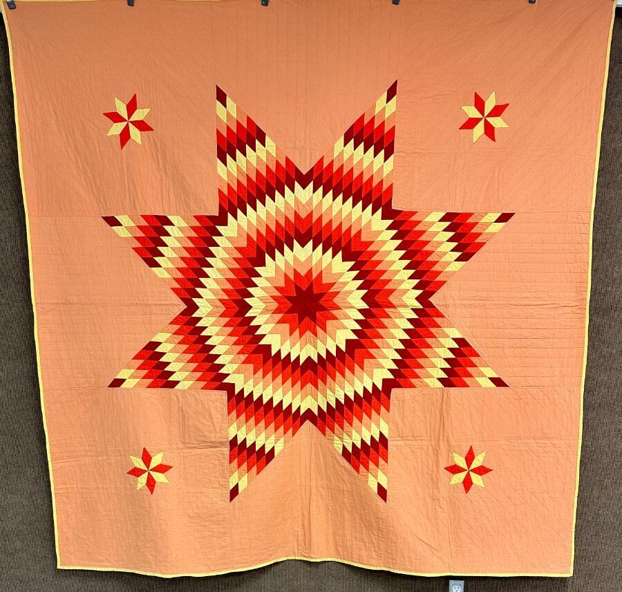 Antique 1900s Lone Star Quilt Lancaster Mennonite