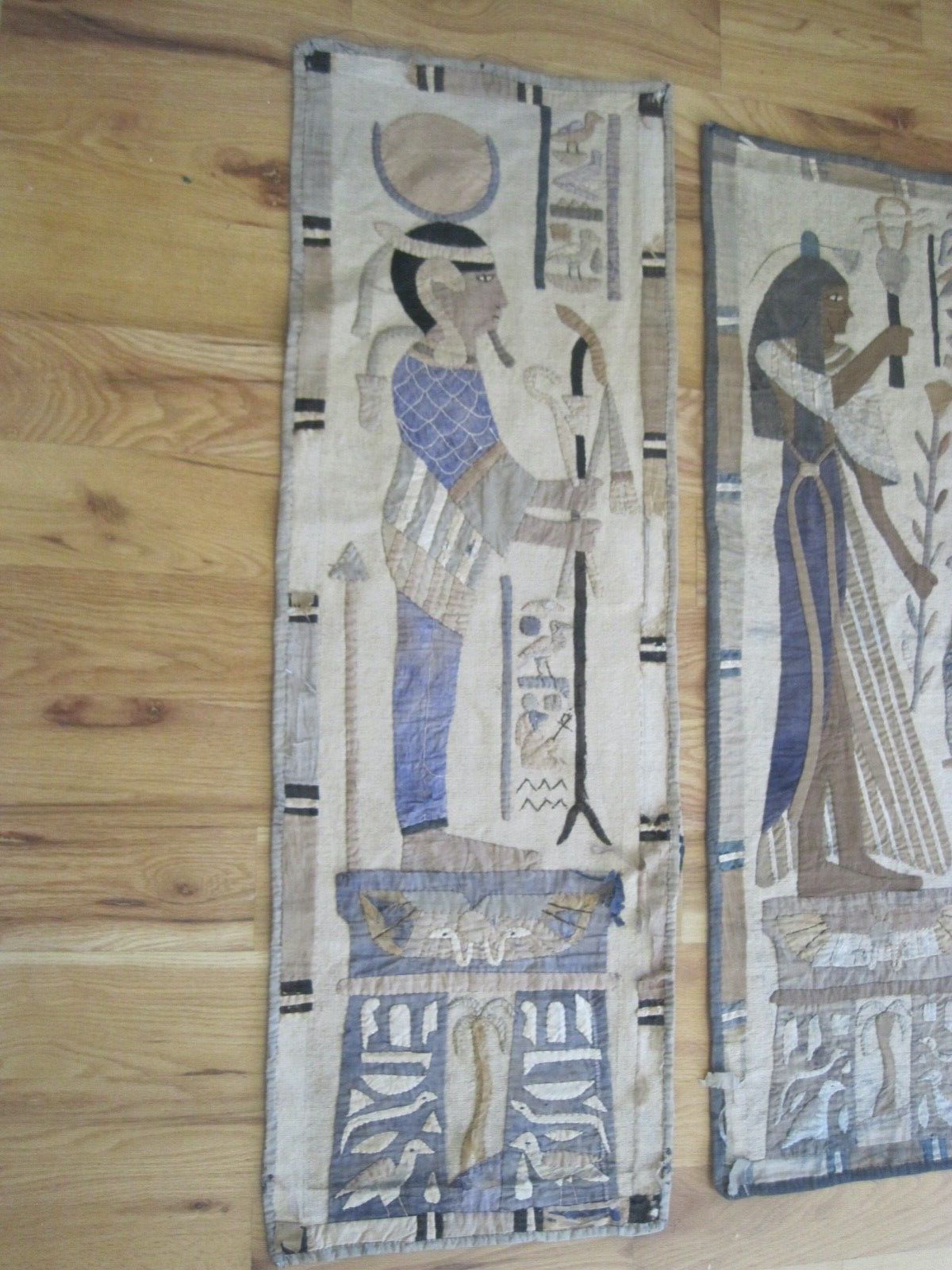 Antique Egyptian Applique Tapestry, Handmade 1800s