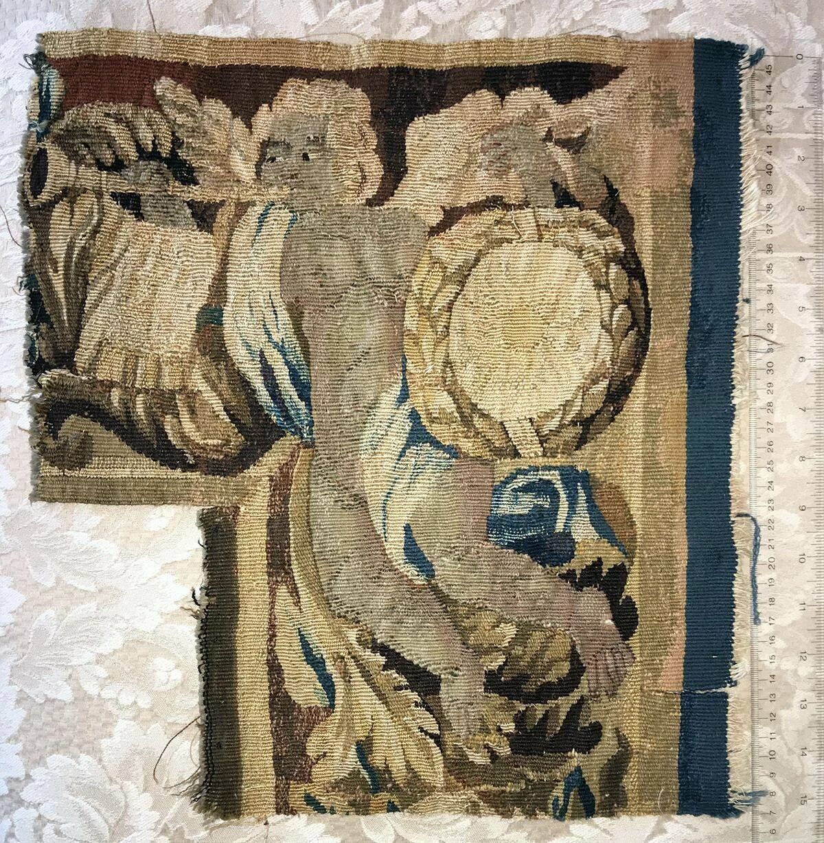 1700s French Gobelin Tapestry Fragment with Putti