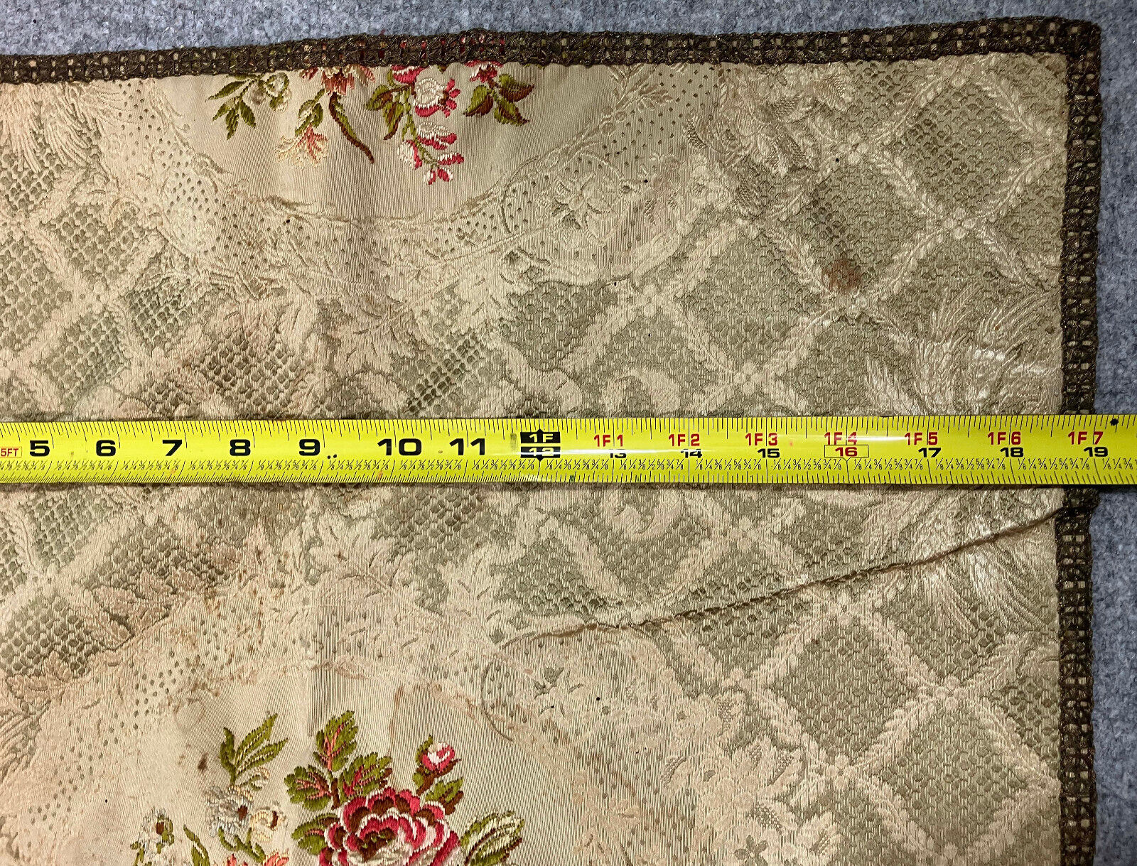 18th Century Brocade Embroidery Textile Cloth