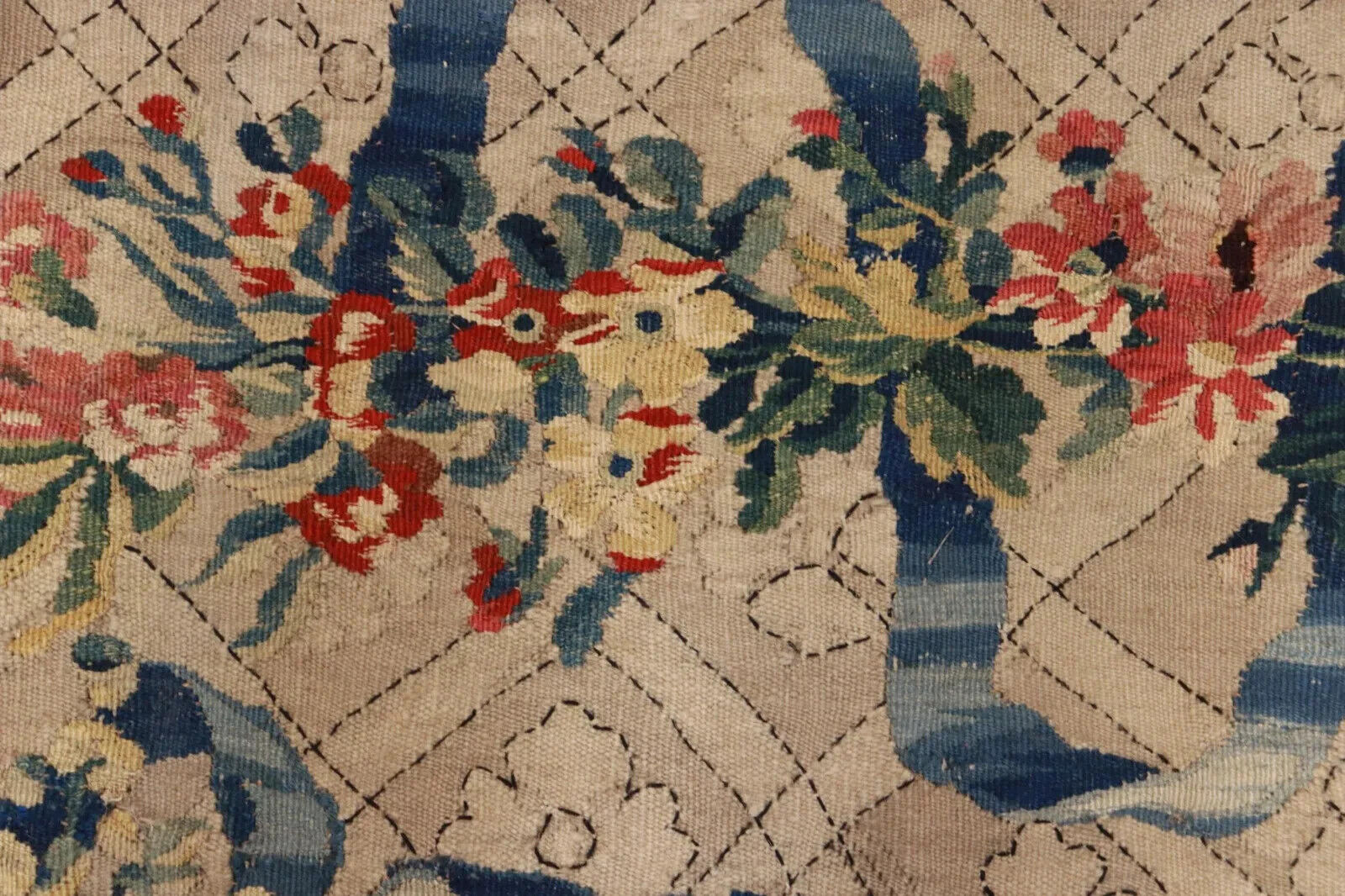 Aubusson Floral Tapestry, Fontaine's Fables, 1700s