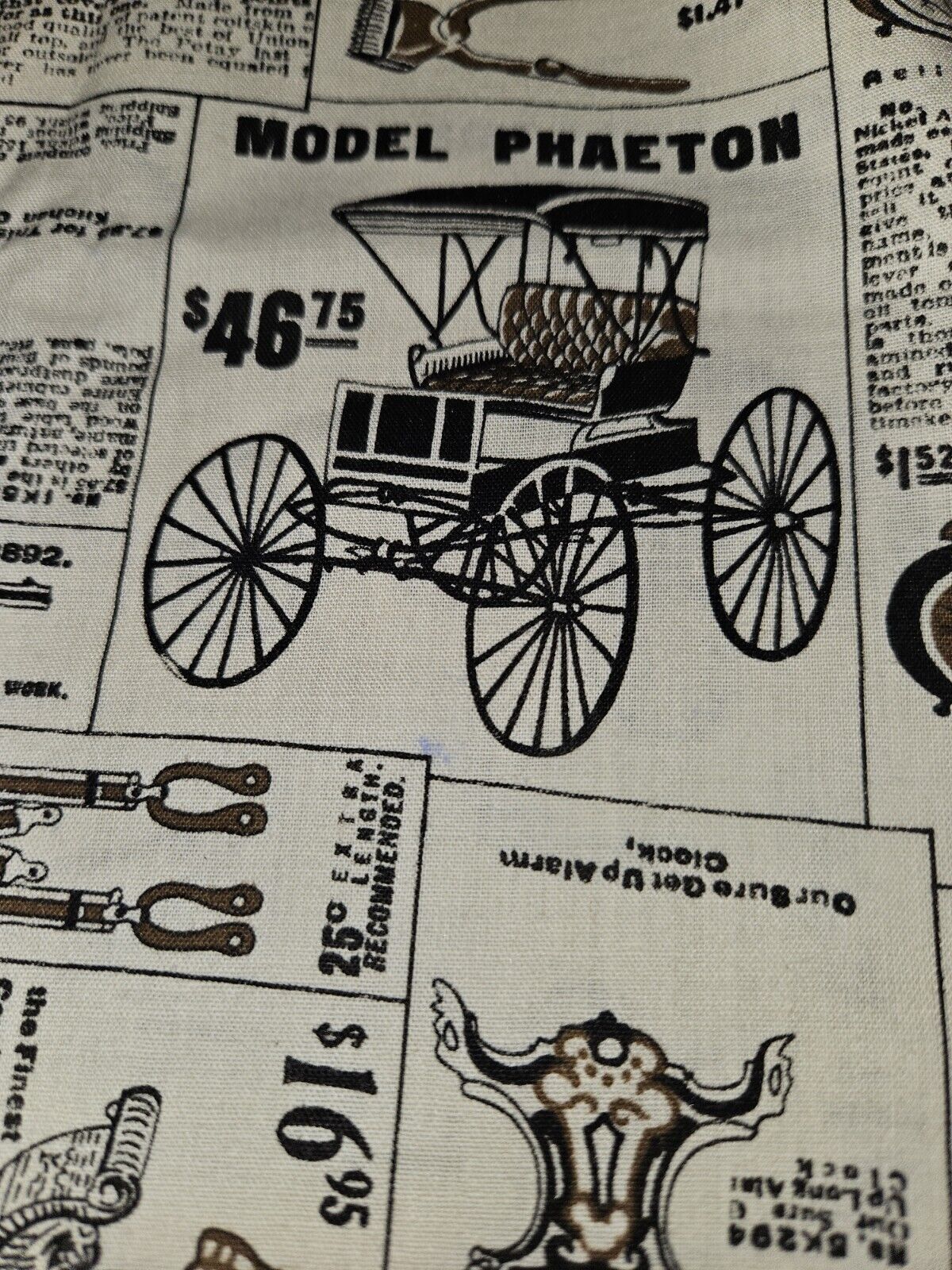 Vintage 1900s Style Cotton Fabric - 3 Yards
