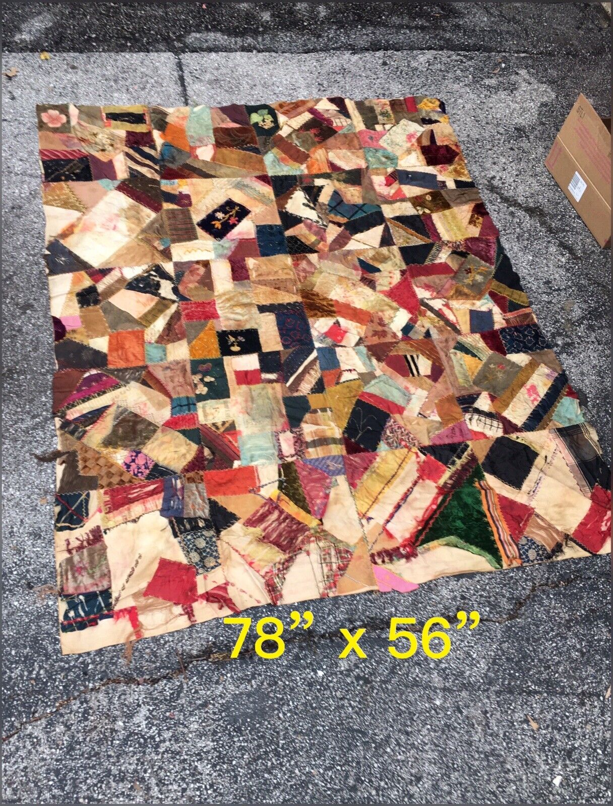 Antique Colorful Military Political Patch Quilt Topper