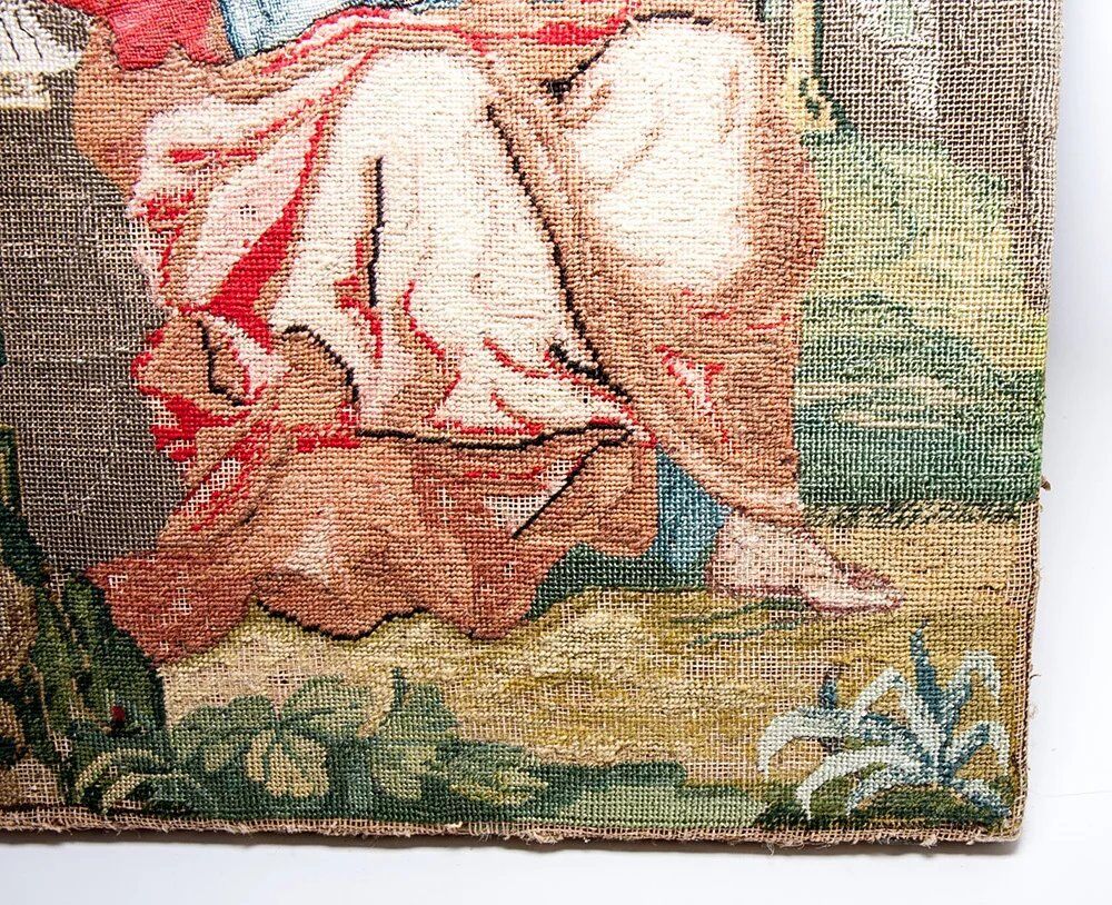 1600s-1700s Antique Petitpoint Embroidery Tapestry