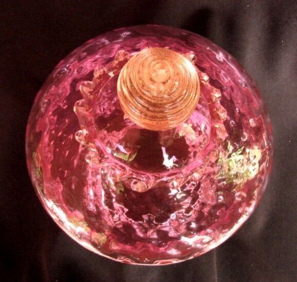 Cranberry Quilted Covered Dish with Gold Dust