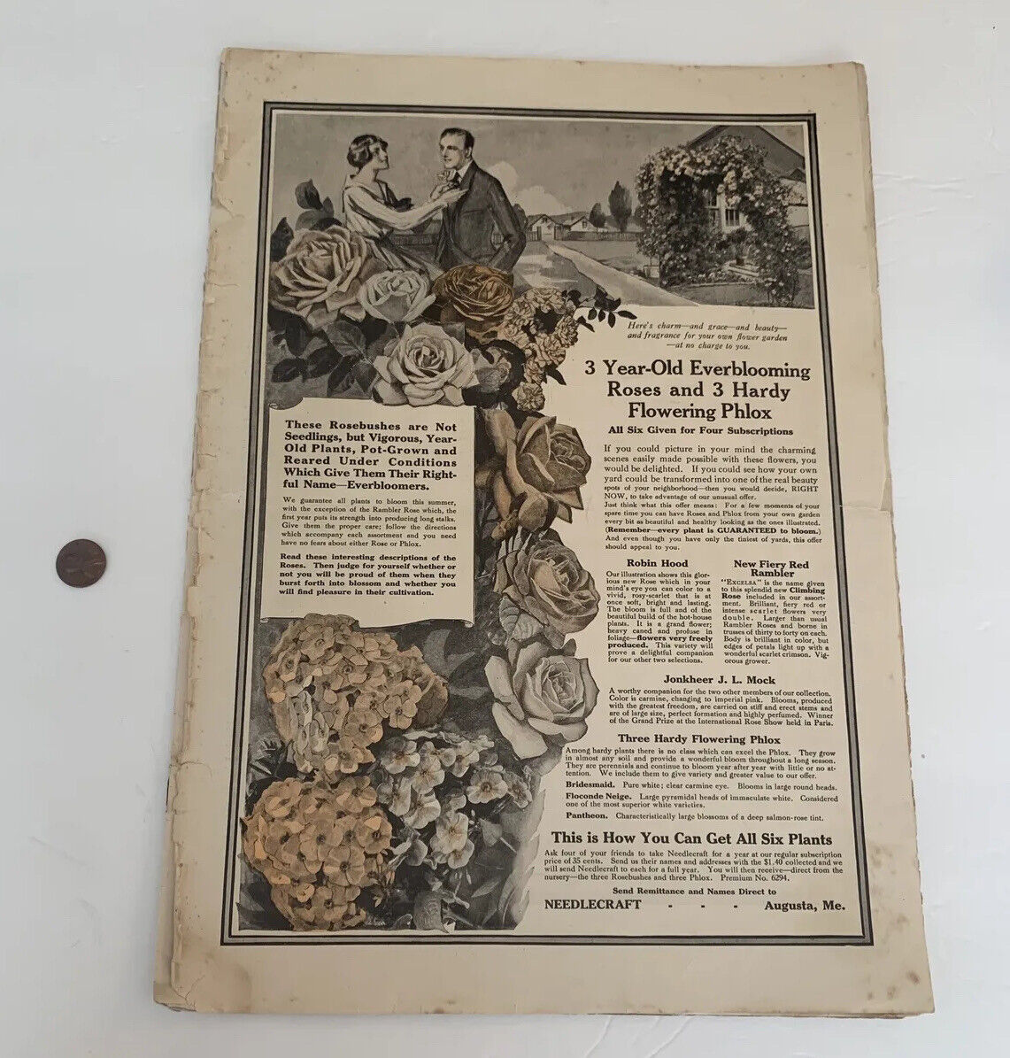 Antique 1900s Needlecraft Magazine for Quilting & Knitting
