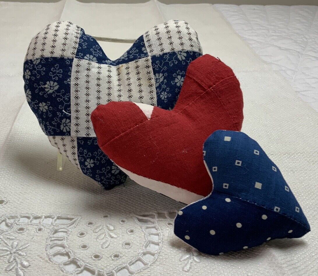 Vintage Heart-Shaped Pillows from Early 1900s Quilt