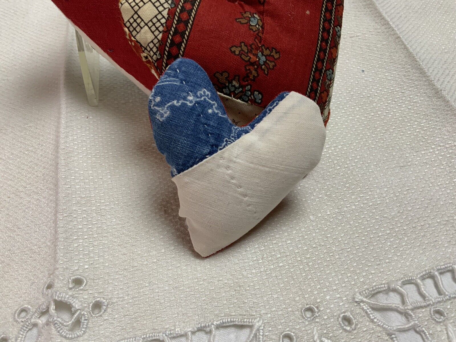 Vintage Patchwork Heart-Shaped Pillows Set