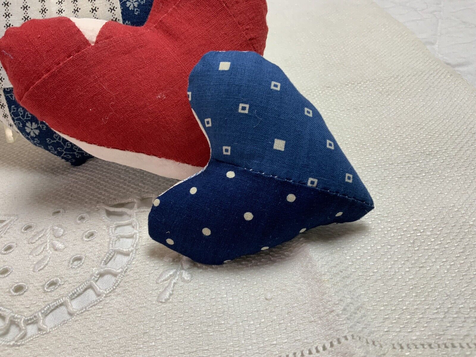 Vintage Heart-Shaped Pillows from Early 1900s Quilt