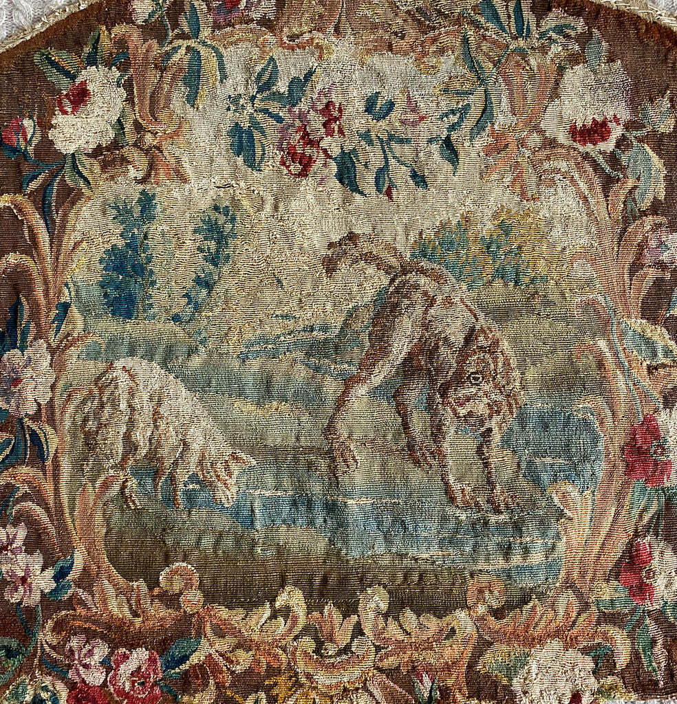 Antique 18th Century Aubusson Tapestry Fragment 22