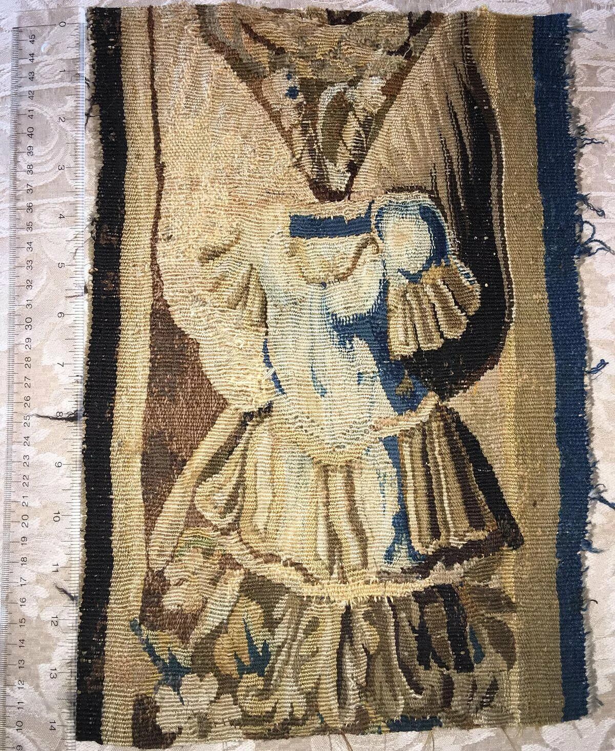 Antique French Flemish Tapestry Panel - Knight Armor