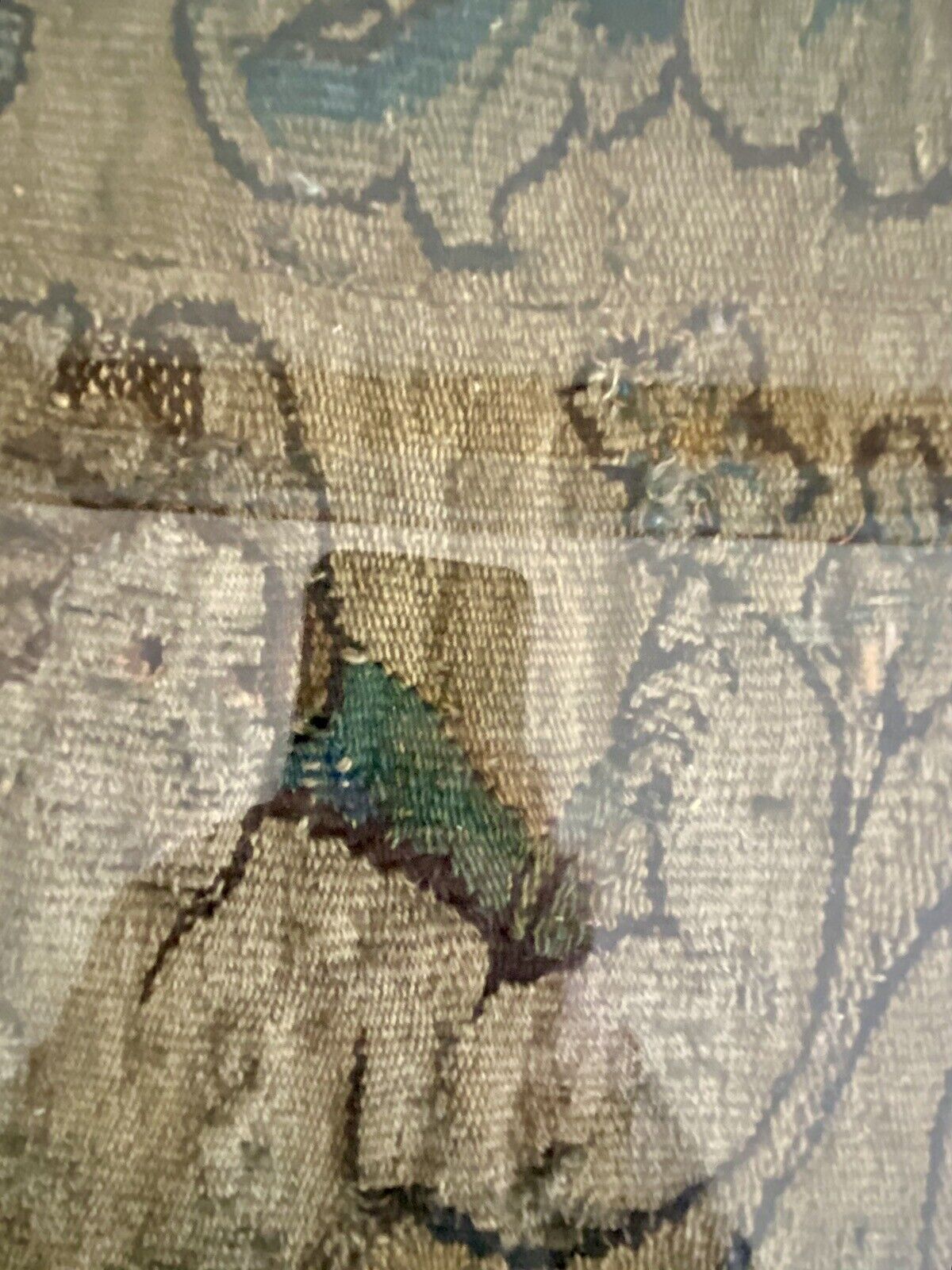 1700s French Renaissance Tapestry Fragment in Frame