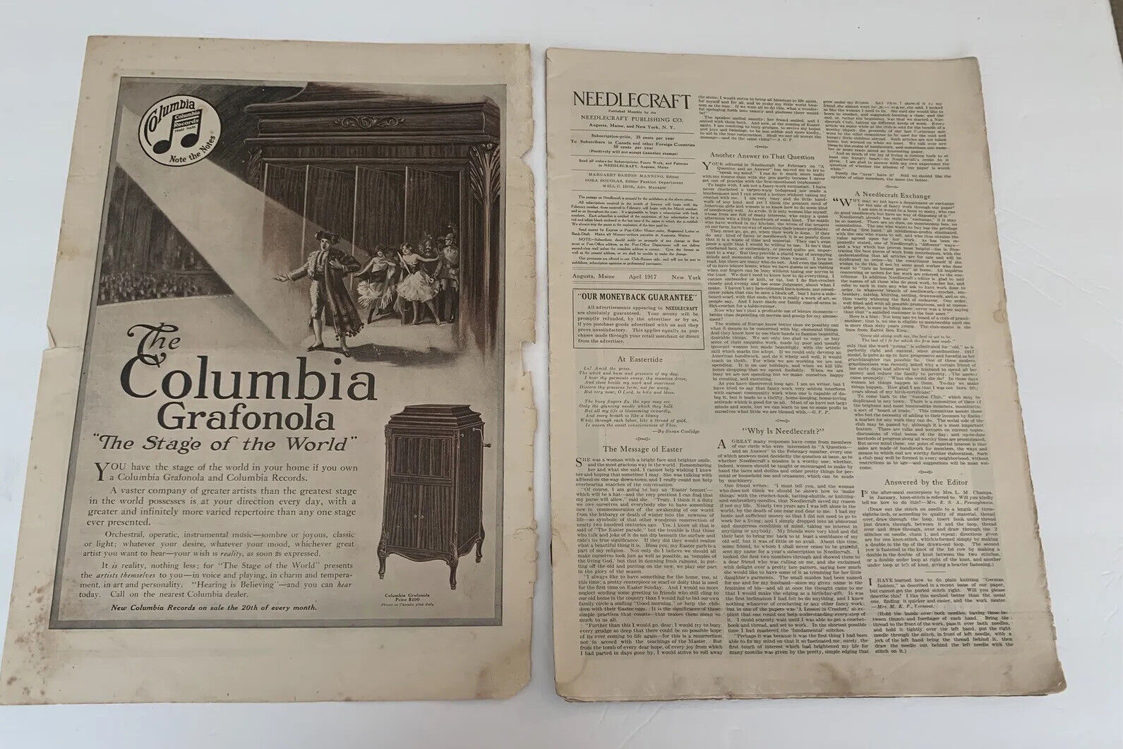 Antique 1900s Needlecraft Magazine for Quilting & Knitting