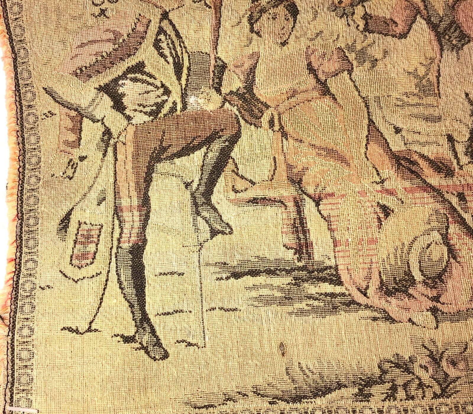 18th Century French Tapestry: Courting Couple Scene