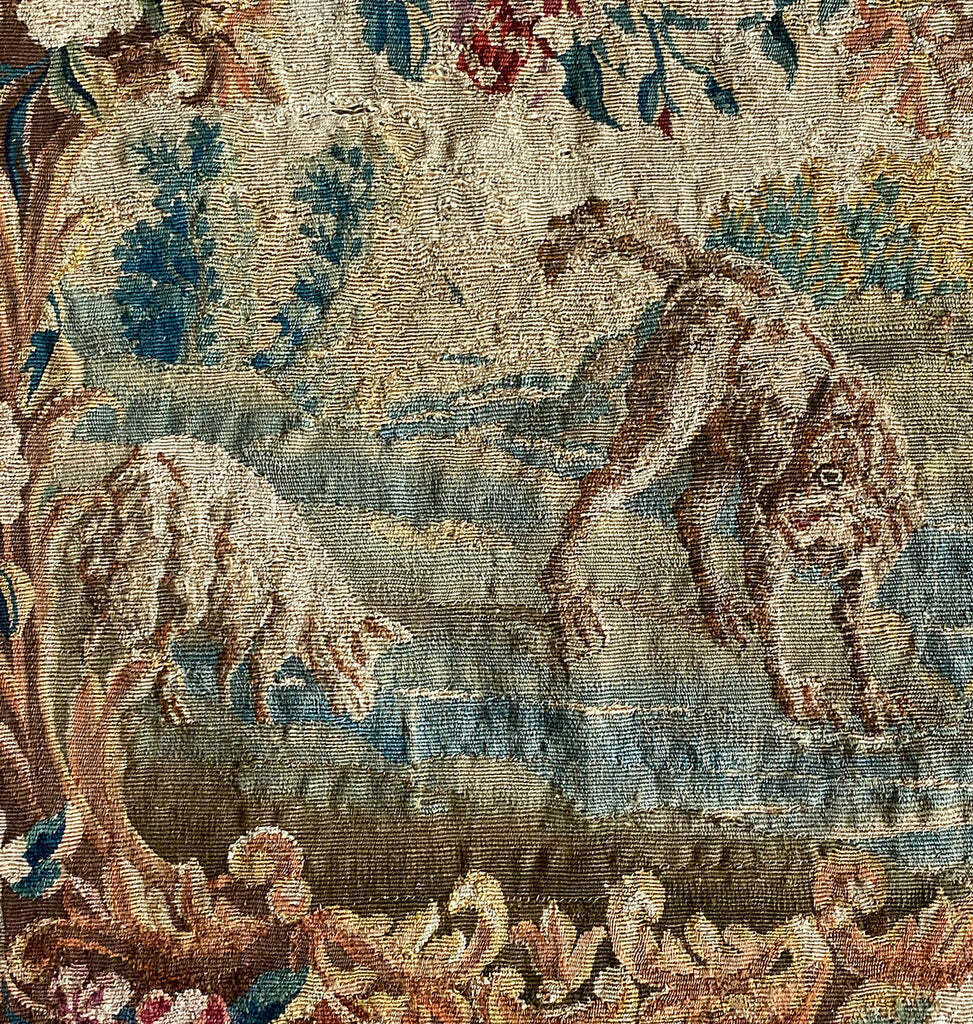 Antique 18th Century Aubusson Tapestry Fragment 22