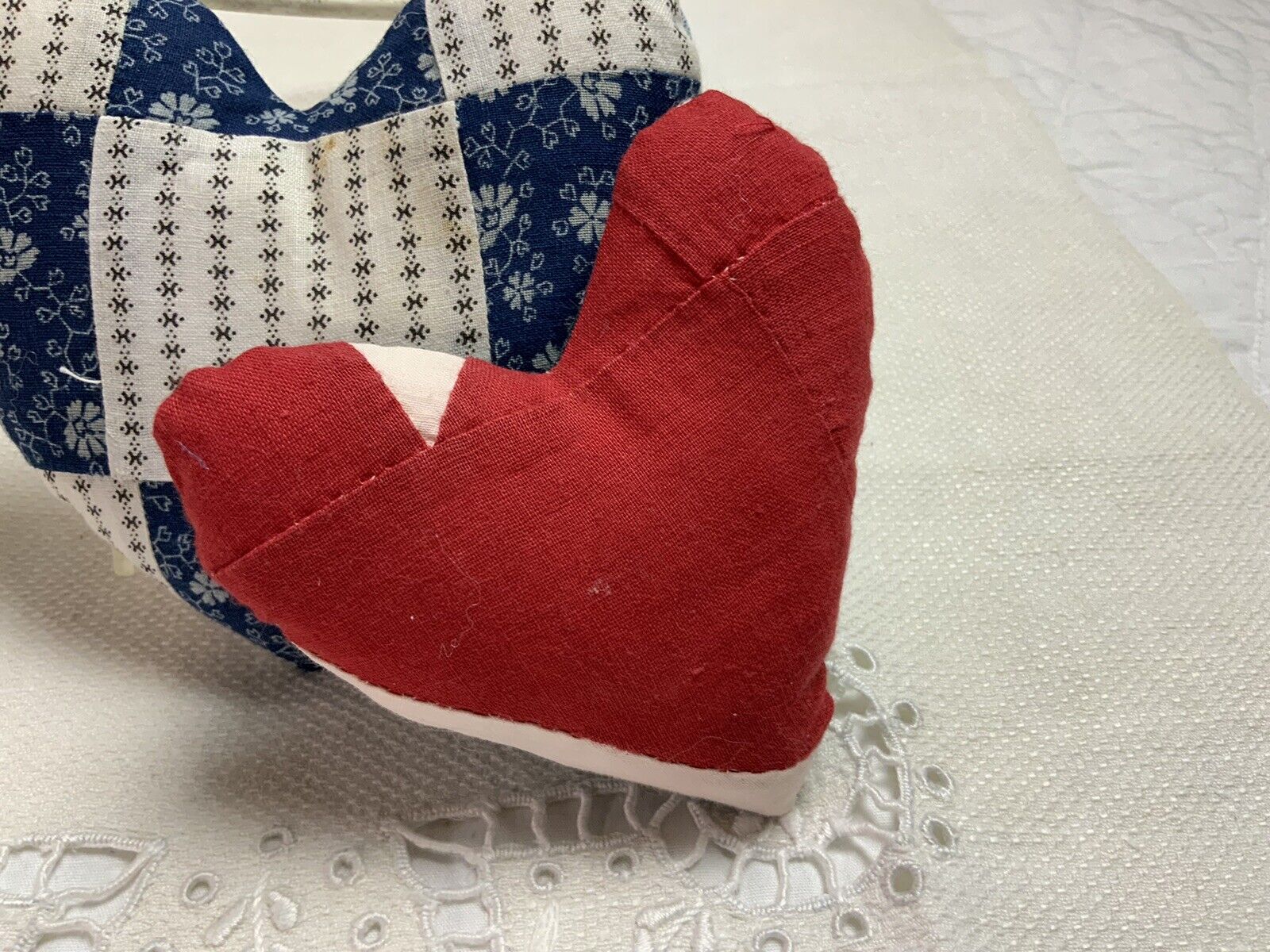 Vintage Heart-Shaped Pillows from Early 1900s Quilt