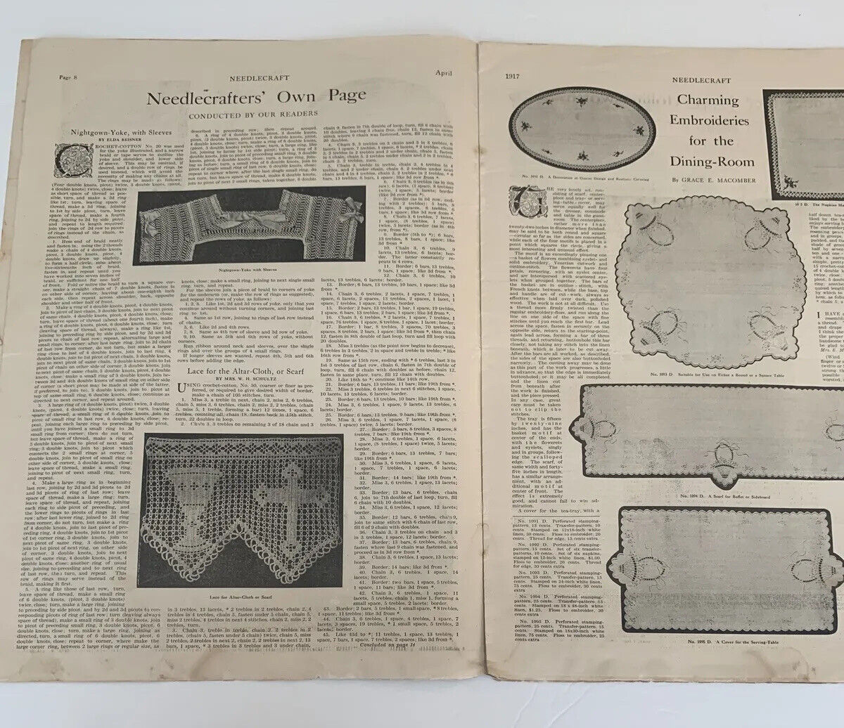 Antique 1900s Needlecraft Magazine for Quilting & Knitting
