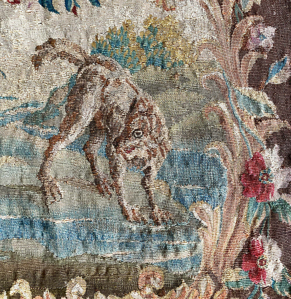 Antique 18th Century Aubusson Tapestry Fragment 22