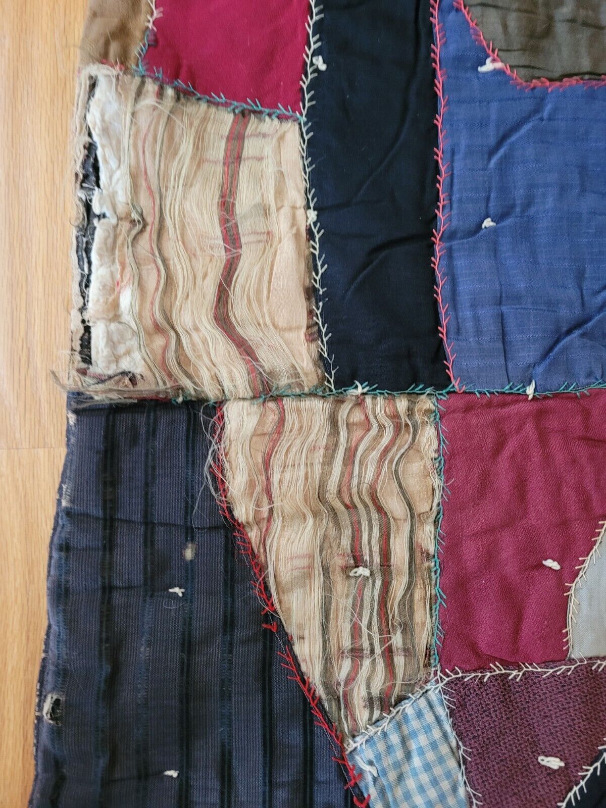 Vintage Crazy Quilt from Early 1900s, 80" x 60