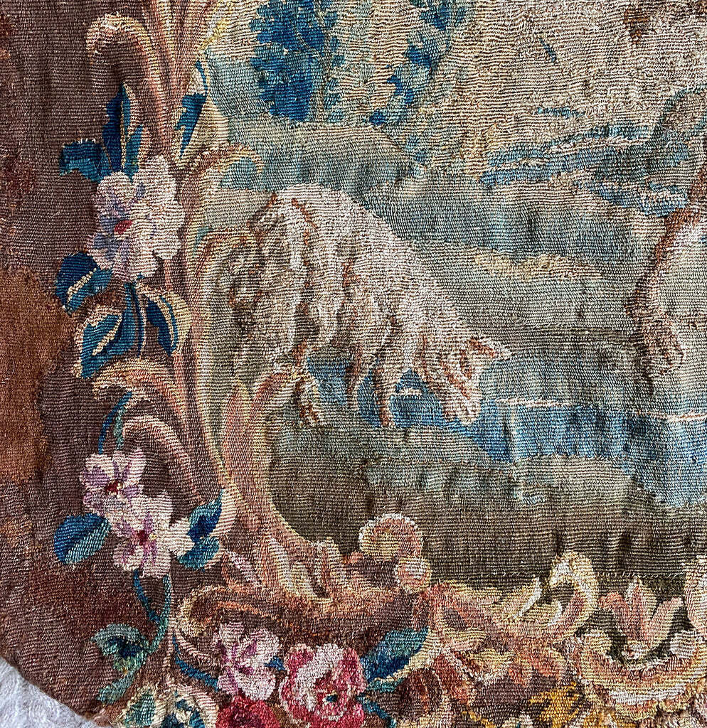 Antique 18th Century Aubusson Tapestry Fragment 22