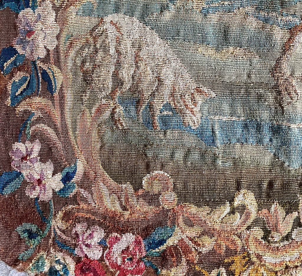 Antique 18th Century Aubusson Tapestry Fragment 22