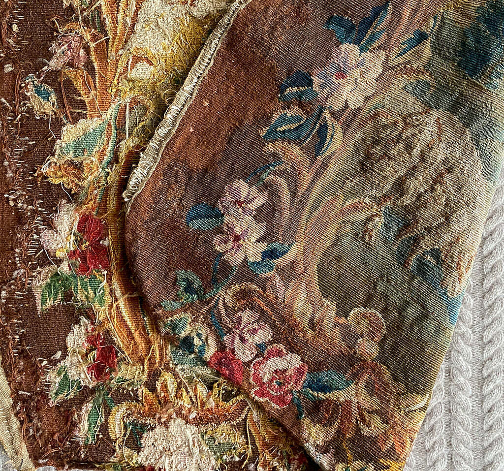 Antique 18th Century Aubusson Tapestry Fragment 22