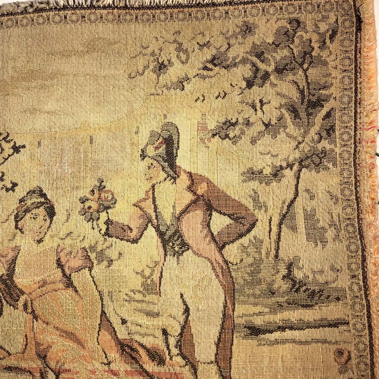 18th Century French Tapestry: Courting Couple Scene