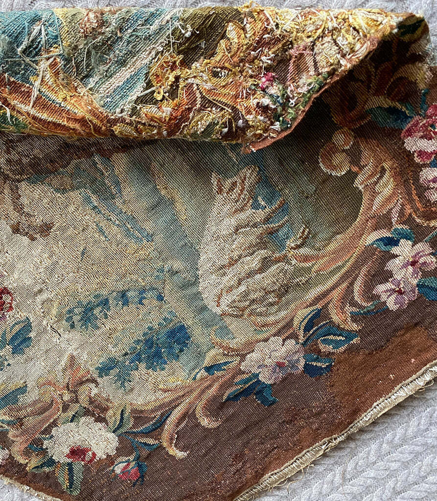 Antique 18th Century Aubusson Tapestry Fragment 22