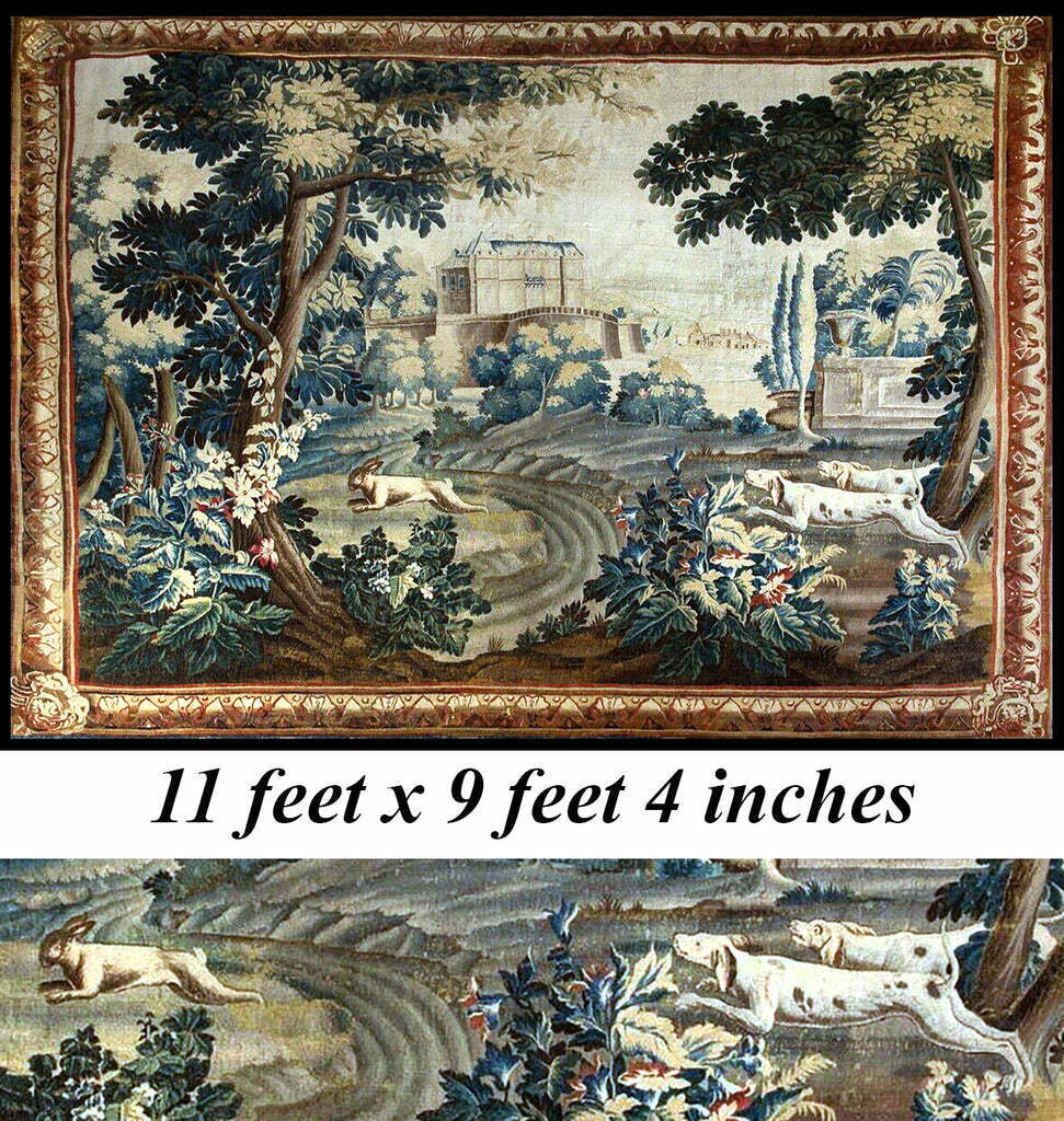 18th Century French Aubusson Tapestry with Hounds